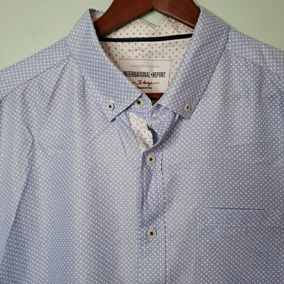 International Report Casual Shirt Mens Sz XL SLIM Short Sleeve Button Microfiber - Picture 3 of 16